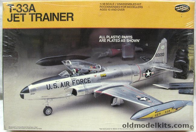 Testors 1/48 Lockheed T-33A Chrome Plated, 207 plastic model kit